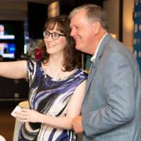 woman takes selfie with T. Haas